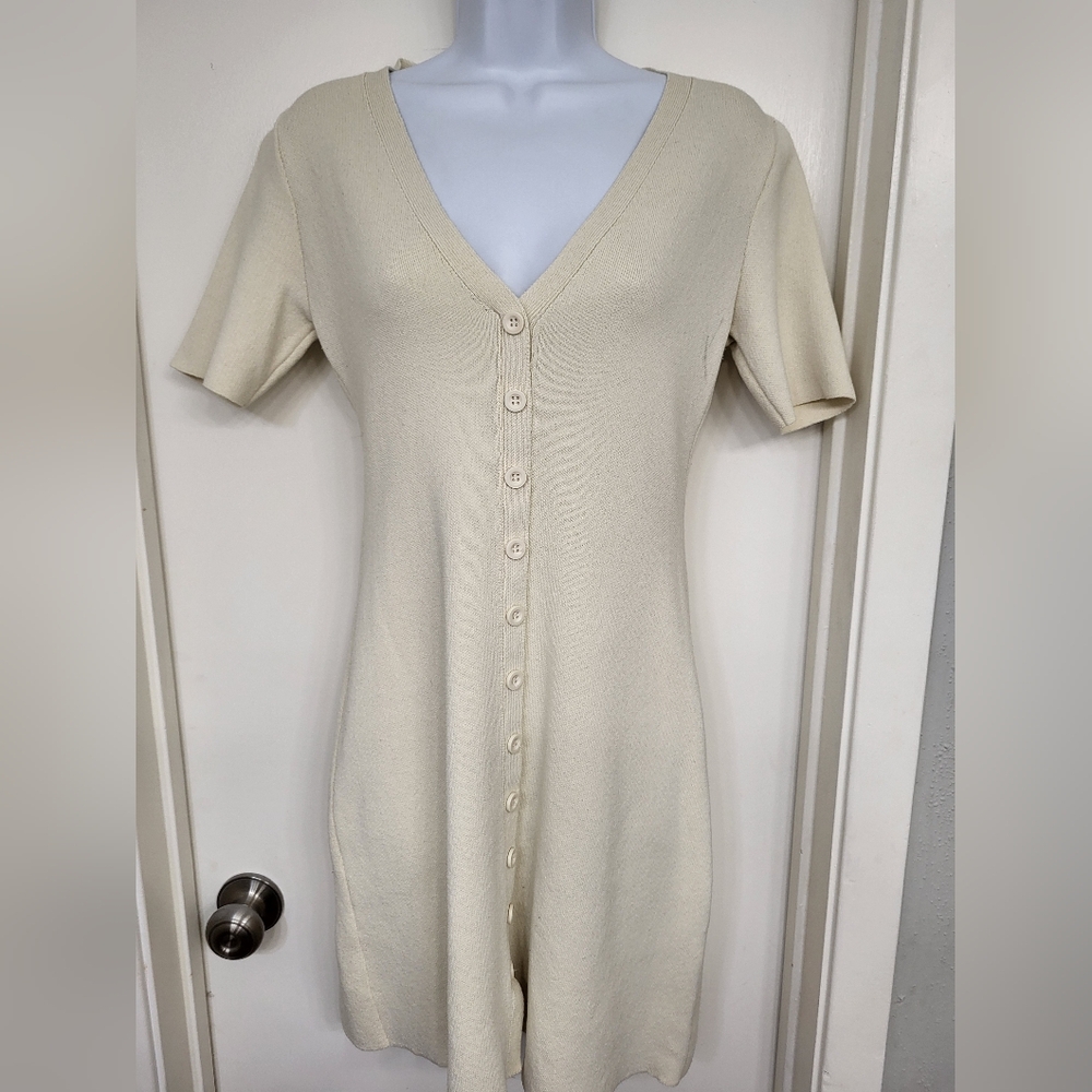 SOLD- Zara cream button down dress